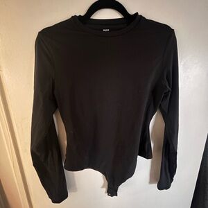 SKIMS fits everybody long sleeve crewneck bodysuit size XL, black